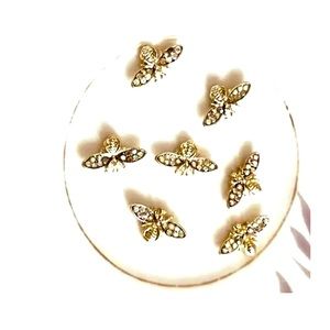 elegant bling bee nail charms 5 pieces